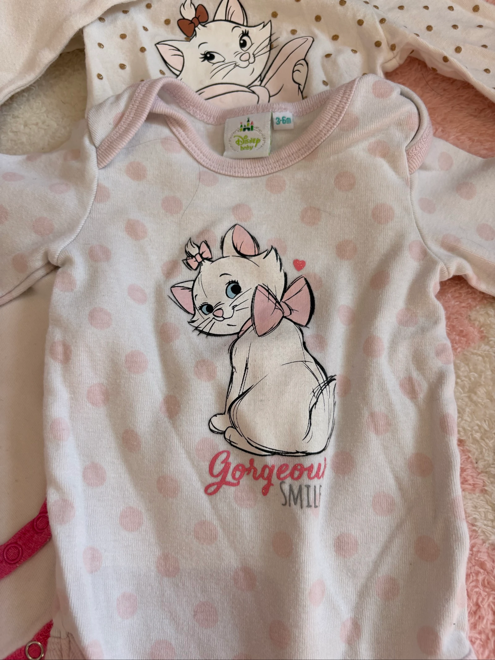 Lot de 4 bodies Disney bébé fille 3 mois – Minnie & Marie – Excellent état – photo 4